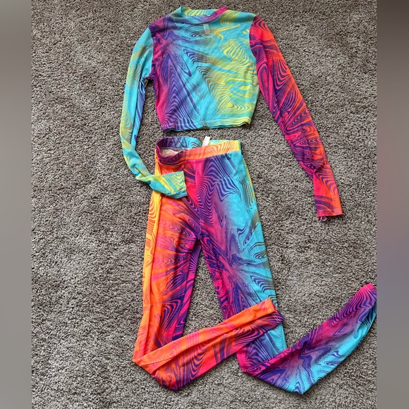 Rainbow Mesh Two Piece Set - Picture 1 of 4